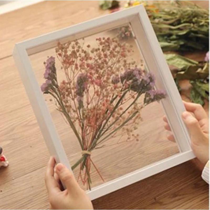 4cm deep6“/7”/8“/10” Transparent Flower Wooden Frame Dried Flower Rose Flower Preservation DIY Photo Display Box Home Decoration