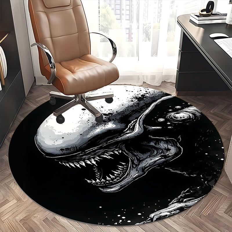Alien,Xenomorph Chair mat Round Rug Office carpet, Machine Washable, Non slip, Suitable for Living Rooms, Bedrooms