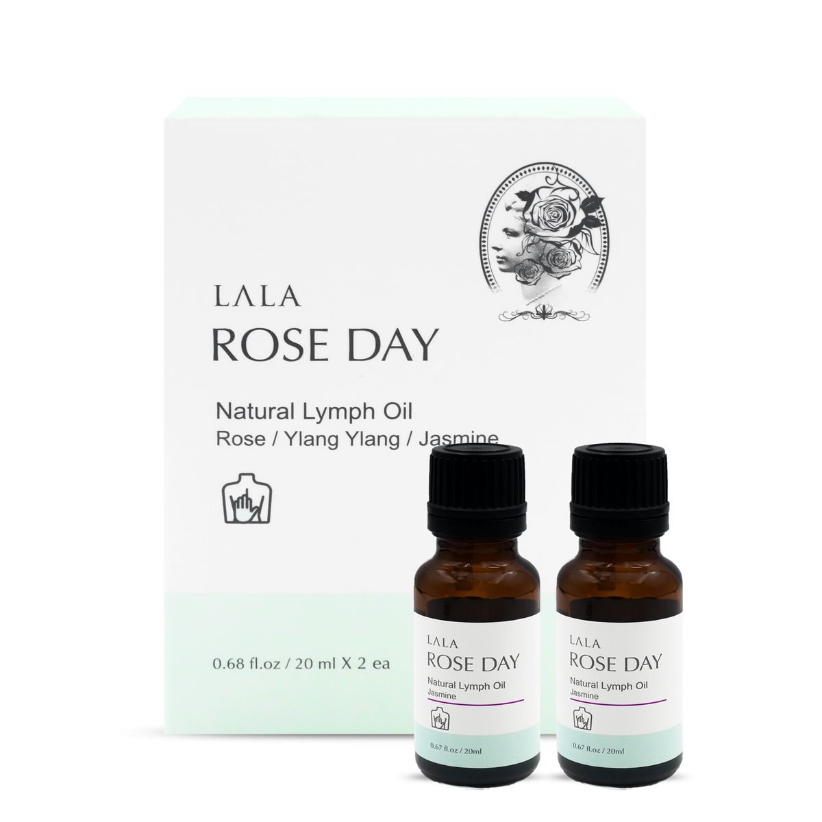 Lymphatic Circulation Aroma Massage Oil 20ml Set of 2 Jasmine + Jasmine