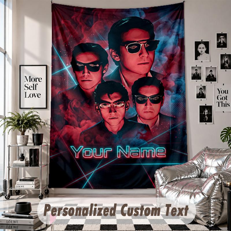Wall Hanging Tapestry With Custom Name & Text, Arctic Monkeys Decorative Tapestry For Bedroom