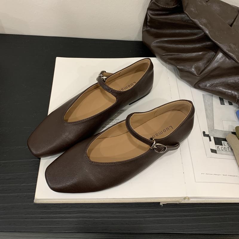 Fashion SUOJIALUN 2025 New Brand Women Flat Shoes Fashion Round Toe Shallow Ladies Elegant Mary Jane Shoes Soft Flat Heel Casual Boat Sh