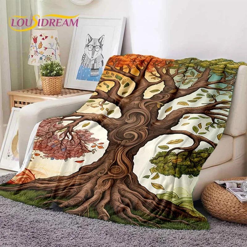 Tree of Life Nature Viking Yggdrasil Norse Soft Flannel Blankets,Throw Blanket Comfortable Blanket for Picnic Beds Home Bedroom