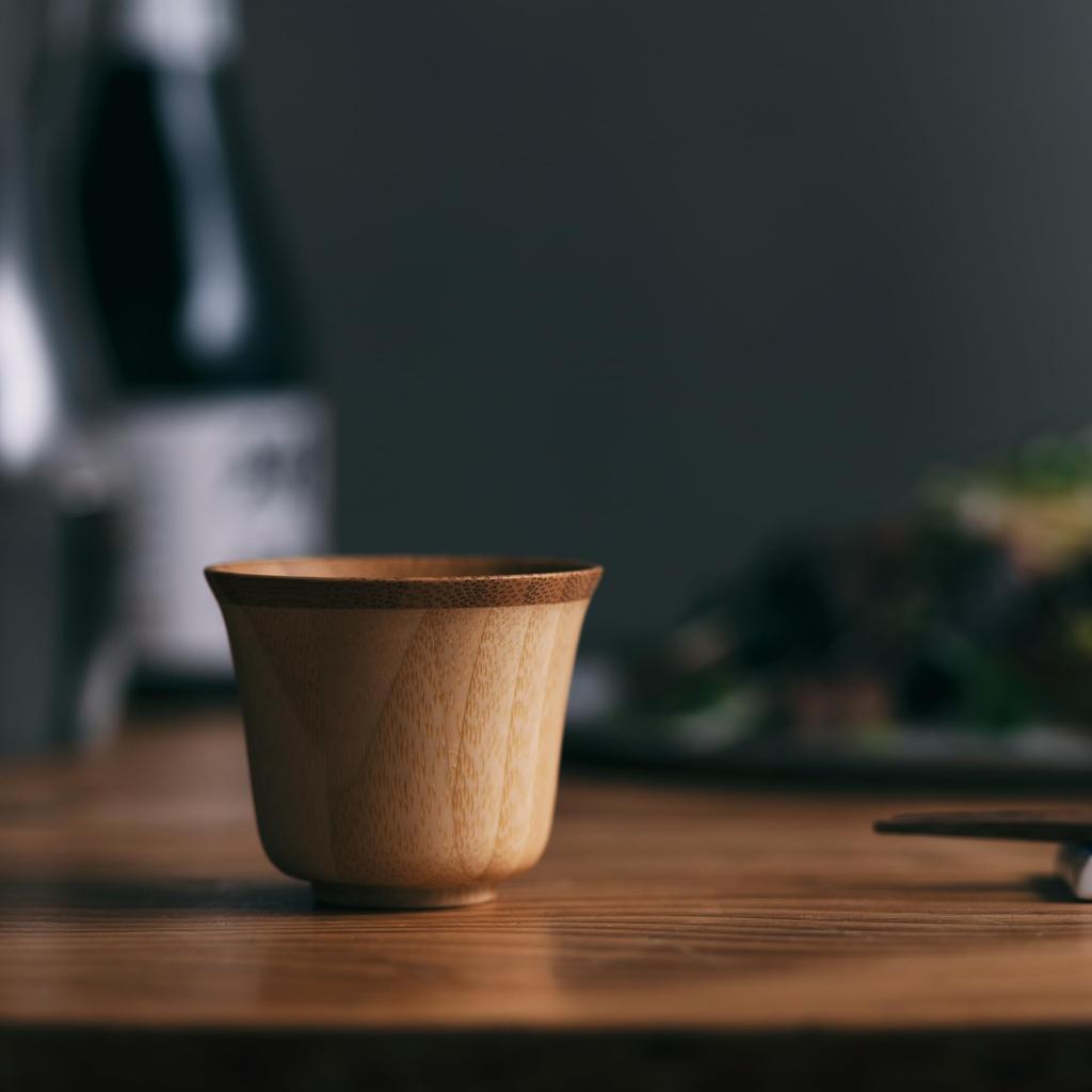 RIVERET SUZU Ochoco 60ml Pair Set Bamboo Dishwasher Safe White/Brown RV-119WB