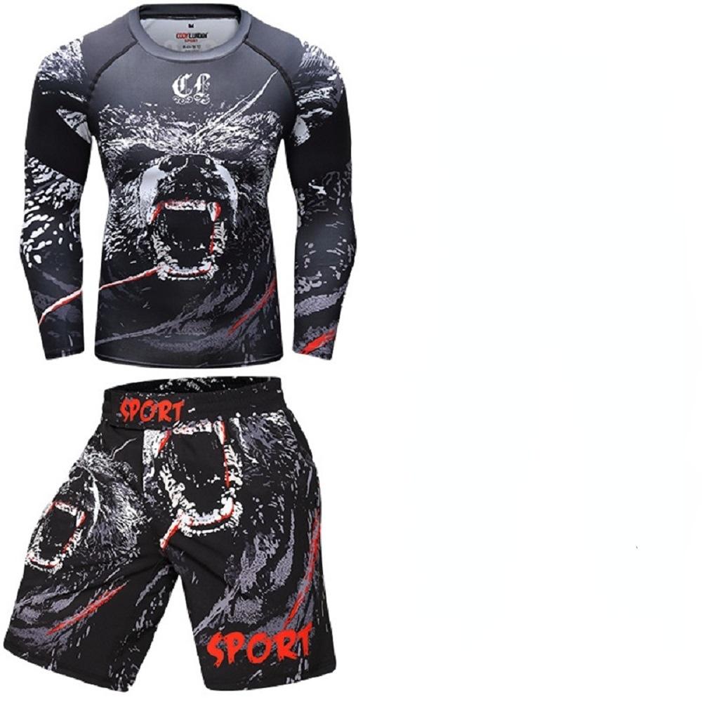 Custom 2 Pieces Sport Rash Guard Set Animal Digital Printing Workout