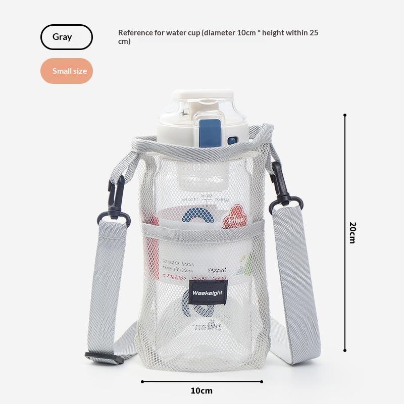 1Pcs Adjustable Strap Mesh Water Bottle Bag With Anti-Drop Design – Portable Cup Holder For Kids & Adults Outdoor Adventures