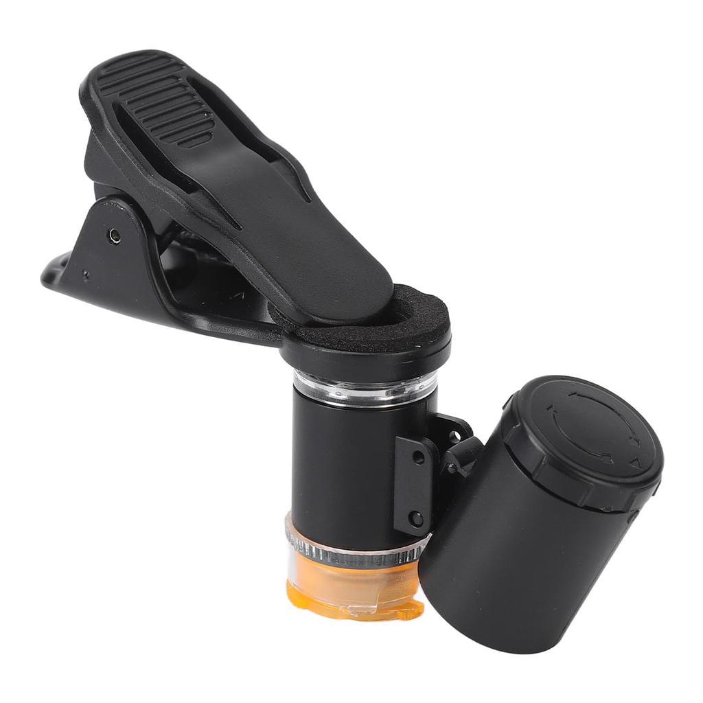 60X Cell Phone Clip On Microscope LED Lighted Pocket Microscope for Jewelry Antique Evaluating Crafting and Repairing