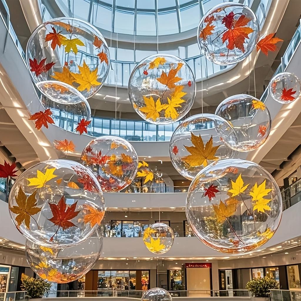 1set Maple Leaf Transparent Balloon Autumn Fake Leaves Garland Maple Leaves Vine Thanksgiving Halloween Wedding Party Decoration