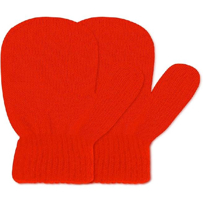 DOOVID Kids Knit Mittens Toddler Knit Gloves Winter Warm Knitted Magic Gloves Stretch Soft Mitten for Baby Boys Girls One Size