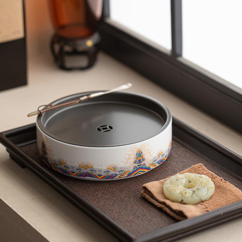 Keramiktopf Lager Teetablett Haushalt Wohnzimmer Teetisch Tablett Teeset Zubehör Dehua Speck Jade Weißporzellan Teekanne Trockenbrühtisch