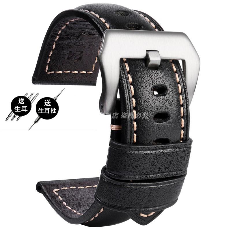 For Panerai PA441 PAM01661 Lumino Watch strap with thickened Italian cowhide Watchbands Vintage Watch Band male Bracelet 22 24MM