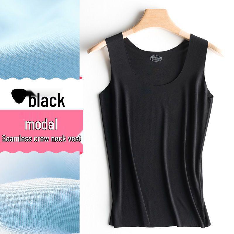 

Женская бесшовная утягивающая майка из ледяного шелка - Летняя майка без рукавов XL (115-130 lbs) чёрный