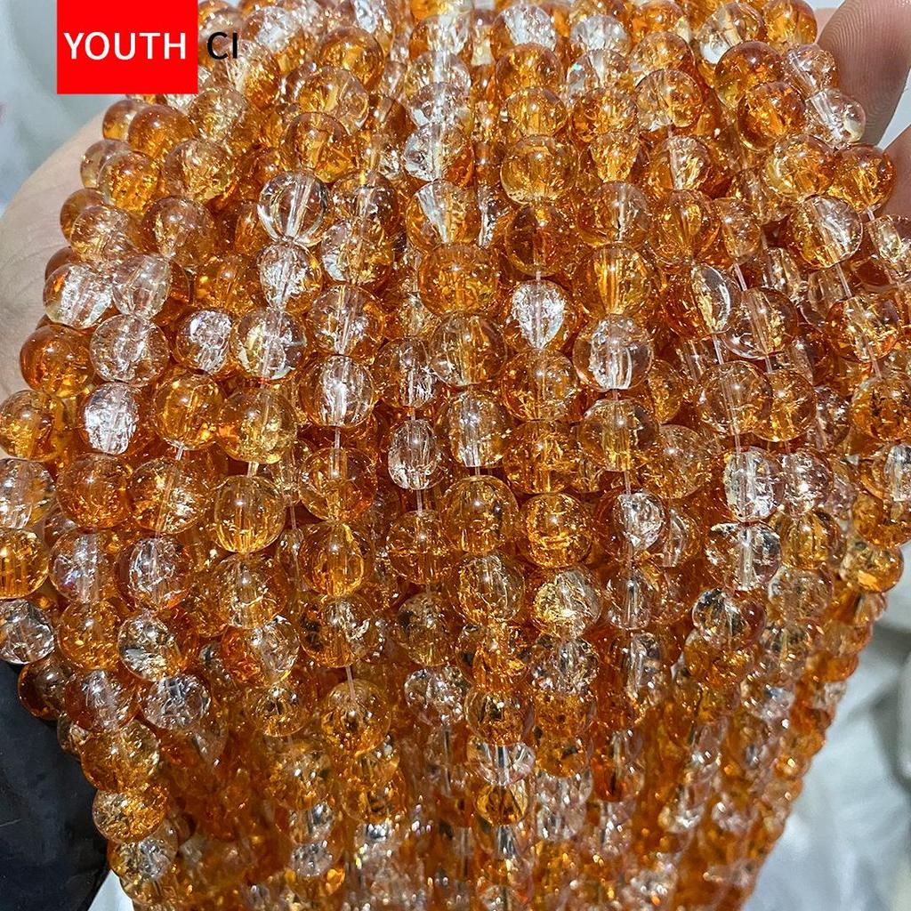 Koraliki z kryształowego szkła z glazurą crackle ice do samodzielnego tworzenia bransoletek i projektów przekładek