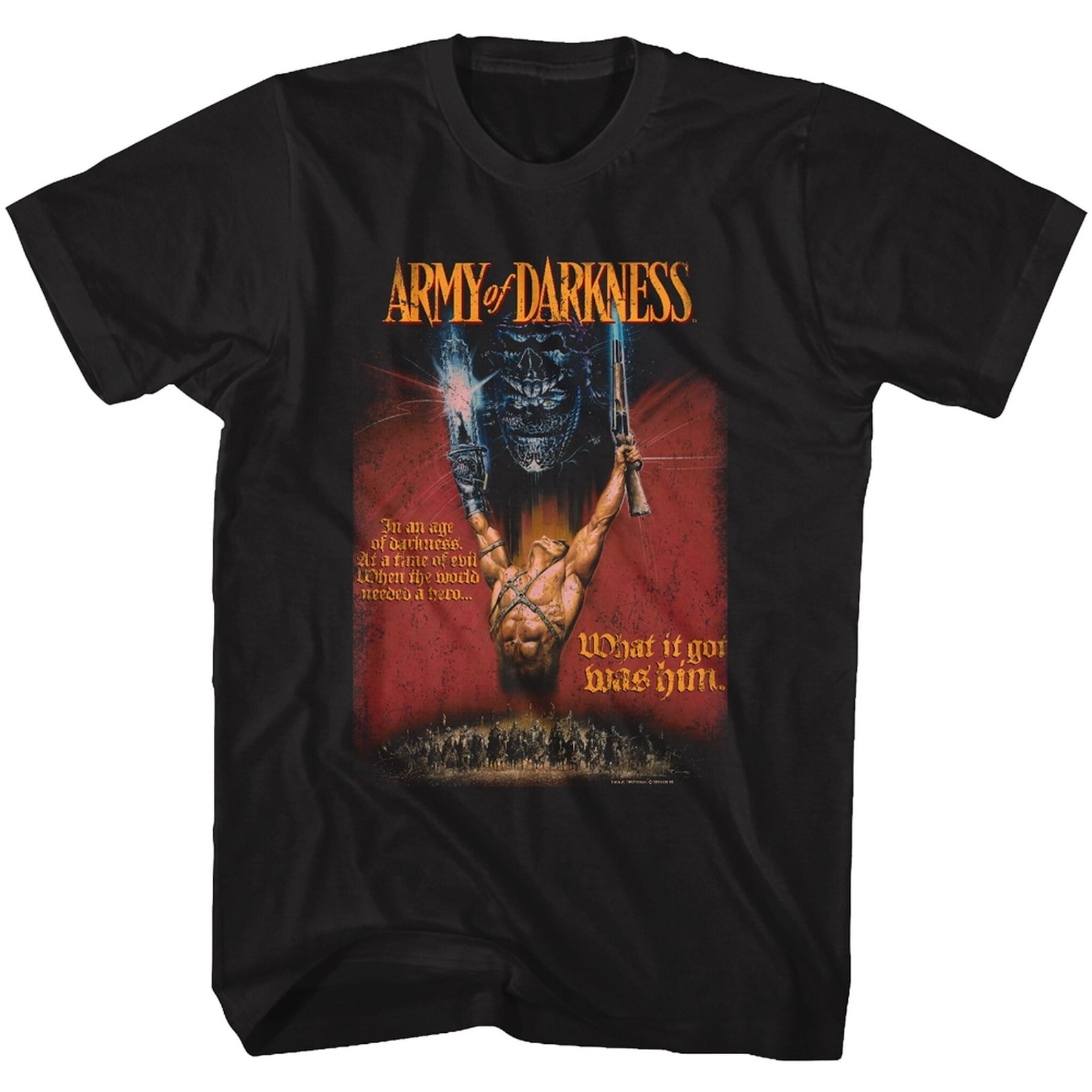 Army of Darkness Poster Black Adult T-Shirt S