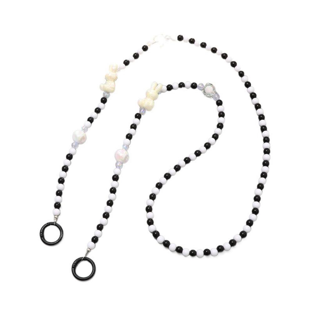 

Flower Beads Crossbody Phone Strap Rabbit Phone Neck Straps Mobile Phone Lanyard Lanyard Patch K2267