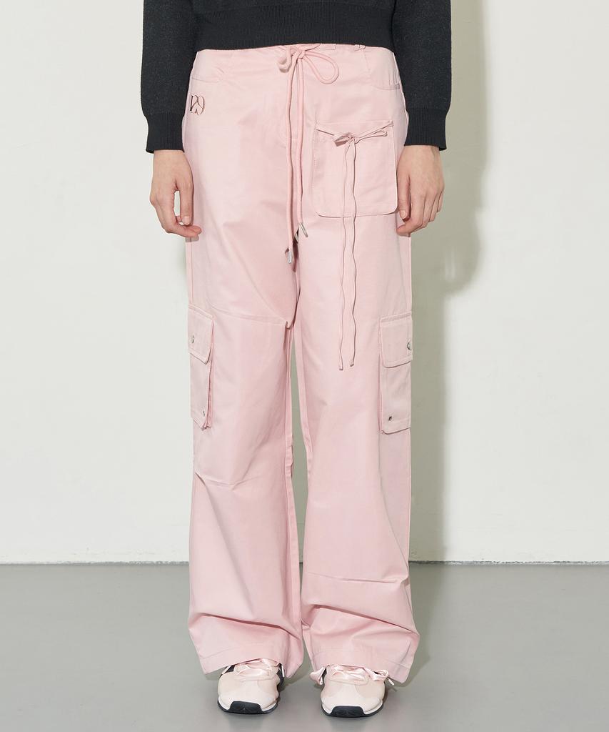 ILLIGO String Cargo Elastic Pants Pink