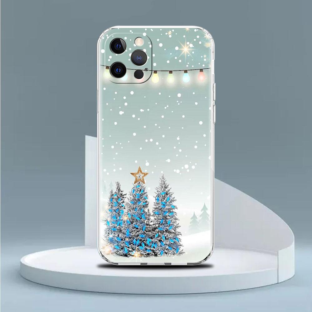 Case For Apple iPhone 14 13 11 Pro 12 7 8 Plus SE 2022 XR X XS Max 6 6S Clear Silicone Phone Cover Winter Snow Merry Christmas
