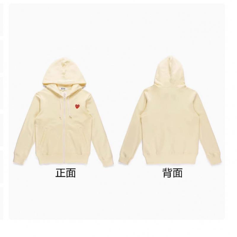 PLAY love hooded sweater fleece thickened cardigan zipper baoling jacket trendy brand Kawaku male and female couples