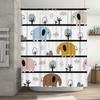 Animal-themed waterproof shower curtain made with high-quality fabric for bathroom decor suitable for kids' rooms or family bath