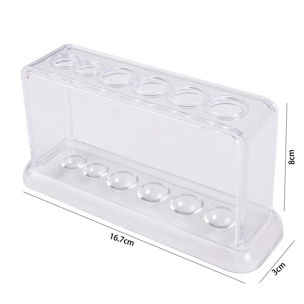 Clear 6 Holes 16.7*8*3cm Plastic Test Tube Stand Burette Shelf Test Tube Holder Test Tube Rack