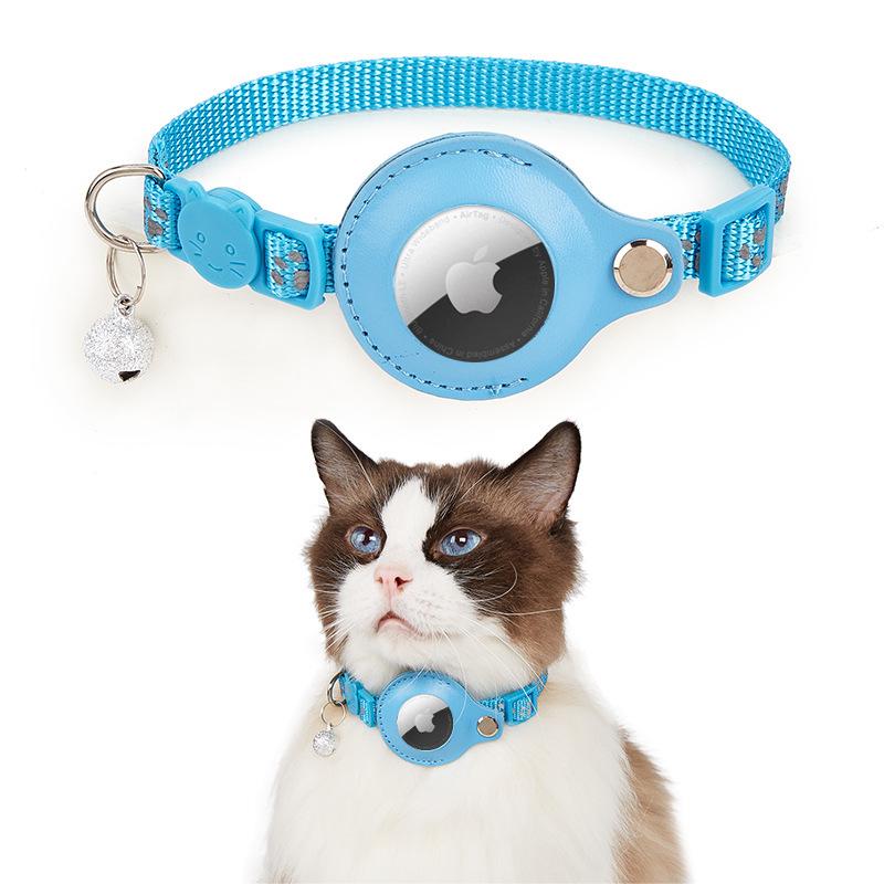 Reflective Cat Collar with Airtag Holder and Bell - Anti-Lost Tracker for Cats