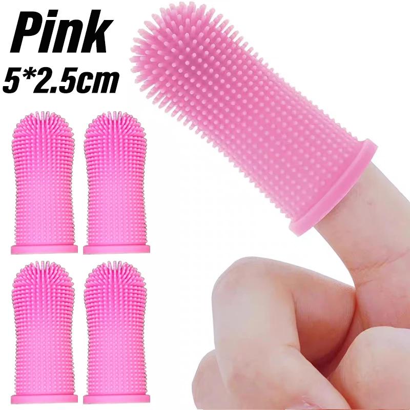 12/6pcs Clear Cover Silicone Finger Cots Pet Toothbrushes Puppy Oral Cleaning Small Brushes Cat Dog Care Accessories Products