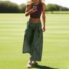 Women's Loose Wide Leg Track Pants Step By Step Pants Summer Wide Leg Casual Pant With Big Ruched Pockets