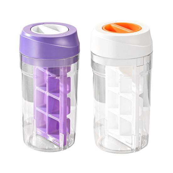 Ice Cube Tray 2-in-1 Large Capacity Twist & Release Ice Mold with Lid for Cocktails Drinks Easy Pop Out Ice Maker for Home Bars Outdoor