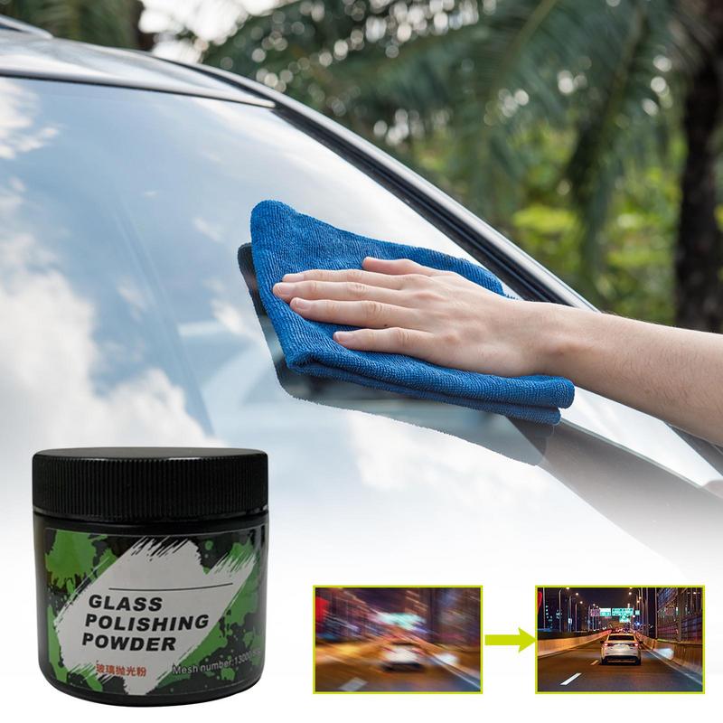Auto Glass Repair Powder 80g Heavy Oil Film Polishing Powder High Performance Professional Car Windscreen Scratch Removal Powder