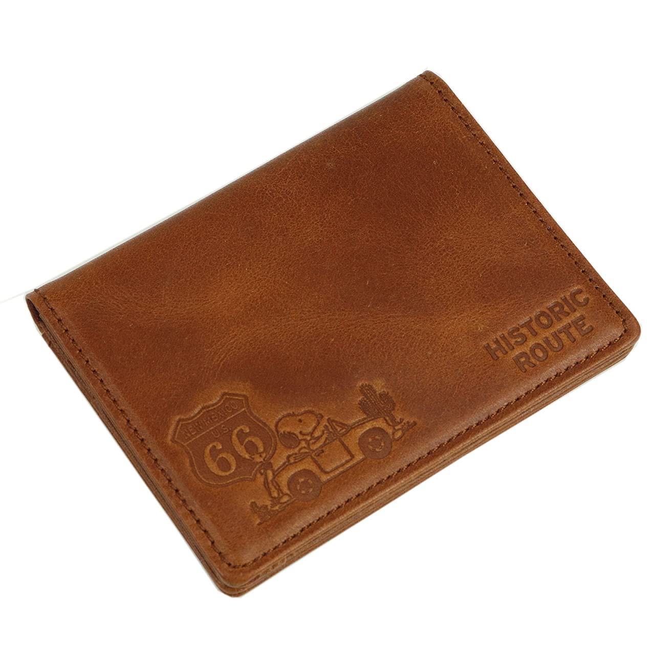 

Pass Case Genuine Leather Simple Bifold IC Card Compatible Pass Case Series [Peanuts] Men s Women s HISTORIC ROUTE [73119] (Camel)