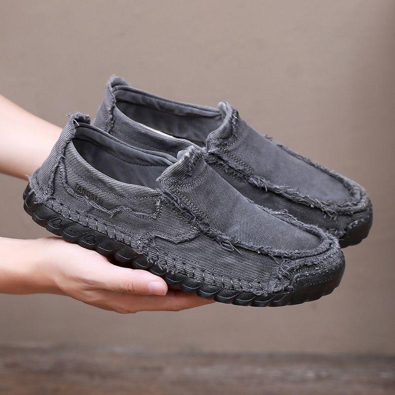 

Cloth shoes spring and autumn shoes men s shoes one pedal casual denim canvas shoes soft sole non-slip beef tendon dad shoes 38