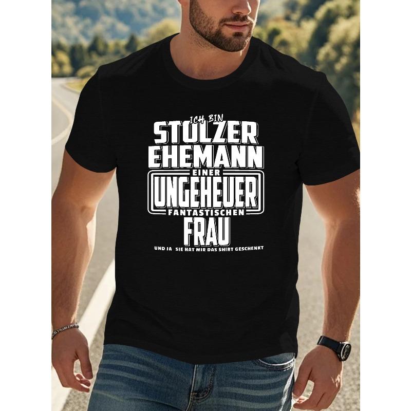 

German Fun Proverbs Crinkle Plus Size Men s T-Shirt,Suitable for Outdoor Activities 4XL