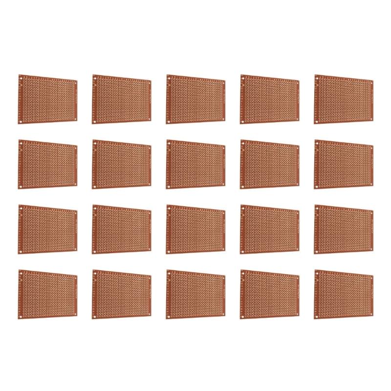 

20pcs 94HB Prototype Boards 5x7cm 1.0mm Diameter 2.54mm Spacing Optimized for Soldering and Electronics Projects 1