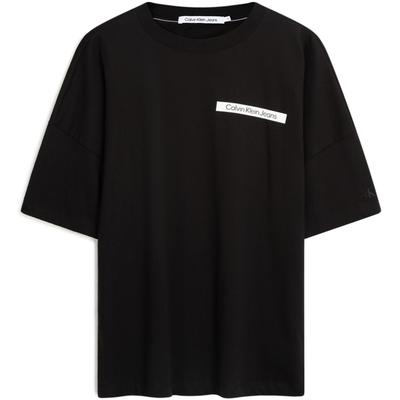 Round Neck Letter Print Short Sleeve T-Shirt Unisex T-Shirts Black J400212BEH