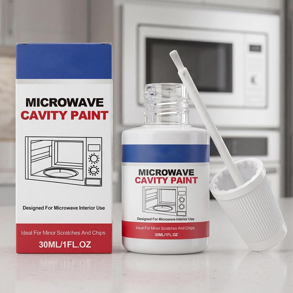 30ml Microwave Interior Cavity Paint Appliance Repair Touchup High Gloss Microwave Coating for Home Kitchen Apartment Restaurant