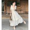 Plus Size Lace Hollow-Out Women's Summer Dress - Waist-Slimming Fairy Design