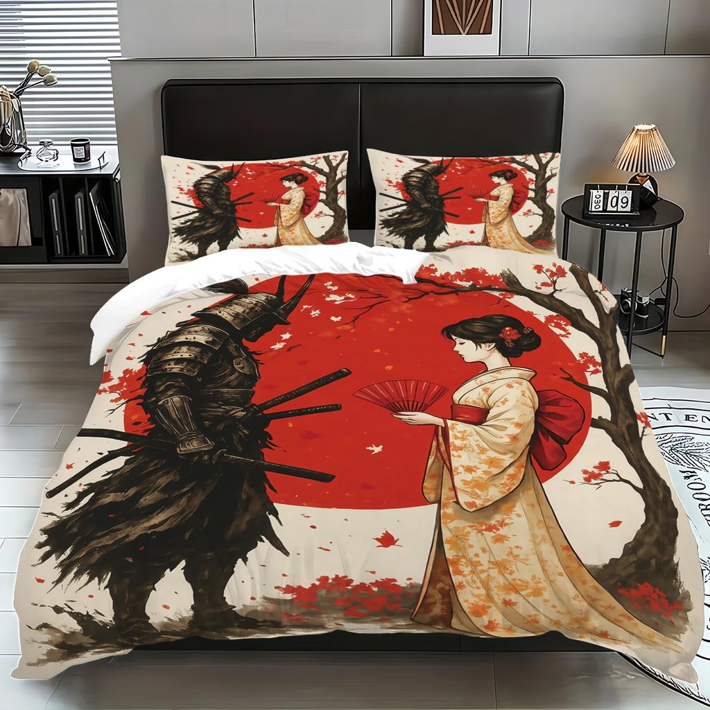 Mount Fuji Pattern Quilt Cover Bedding Bedroom Decoration Japanese Digital Printing Three-Piece Quilt Cover Home Textile