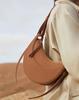 Paris Niche Design Genuine Leather Crescent Saddle Bag - Fashionable Shoulder Messenger Bag