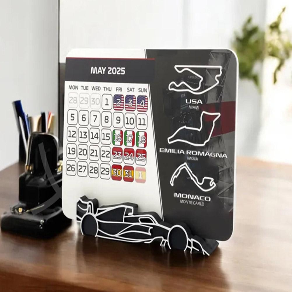 For F1 Racing Paper Calendar Desktop Station Calendar Home Decoration Itinerary Arrangement Formula Racing Calendar 2025