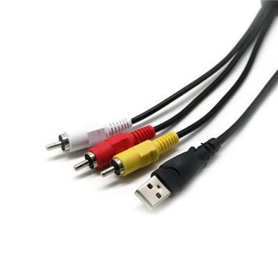3 RCA Erkek - USB Dişi Aux Ses Video Kamera Adaptörü AV Dönüştürücü Kablosu