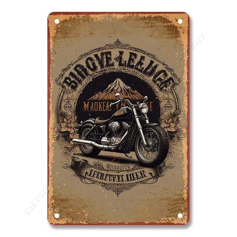 Motorcycle Legends Tin Sign, Retro Rural Wall Art 20x30cm