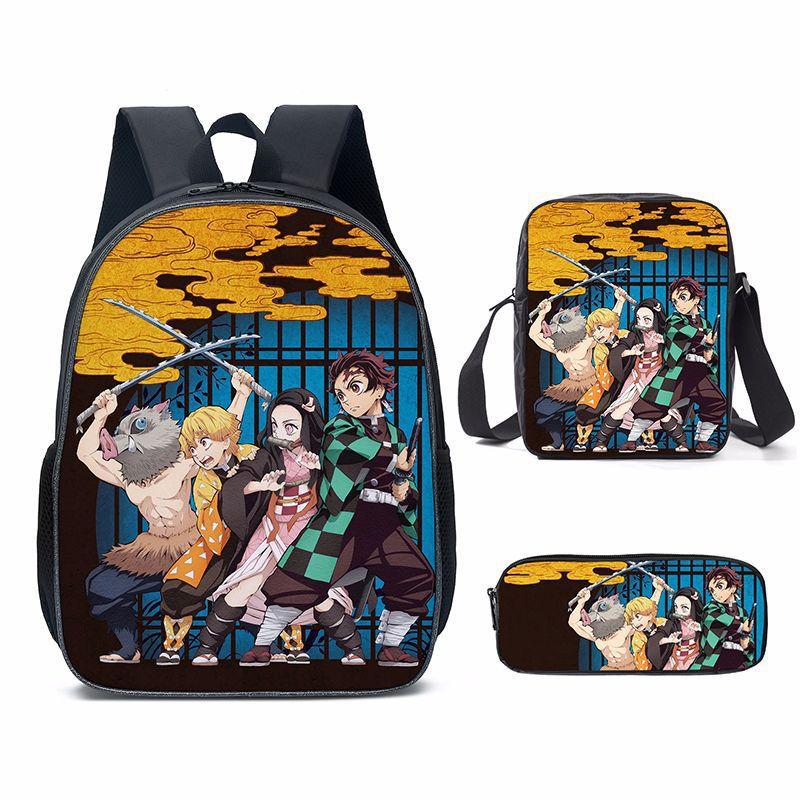 New Cartoon Super Moon Blade Three Piece Backpack Set for Primary and Secondary School Students