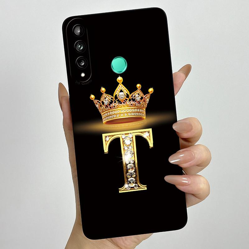 For Huawei Y7p P40 Lite E ART-L28 ART-L29 Fashion Initial Letter Couple Phone Case Y7P 2020 Soft Silicone TPU Protective Casing