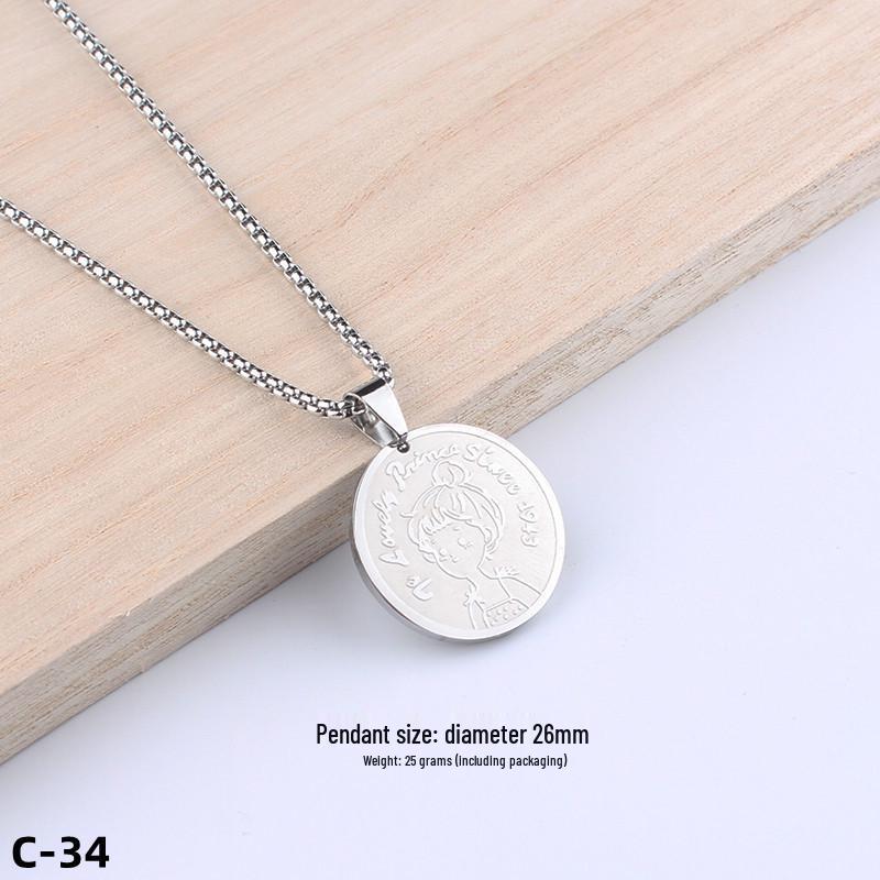 Colier Unisex cu Pandantiv Cruce Stil Hip-Hop - Accesoriu Bijuterie din Oțel Inoxidabil