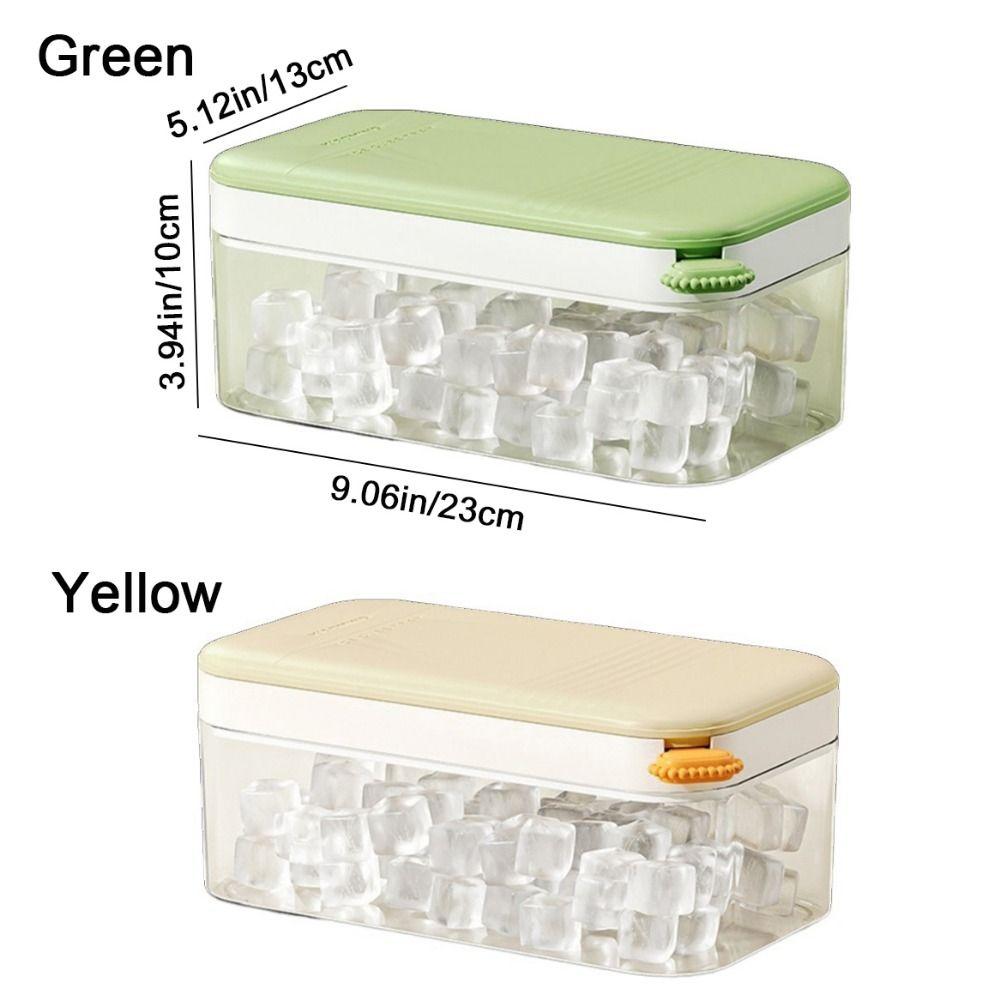Creative Plastic 32 Grids Ice Cube Tray Flip Reusable Ice Mould Storage Box with Lid Large Capacity Ice Cube Molds Refrigerator