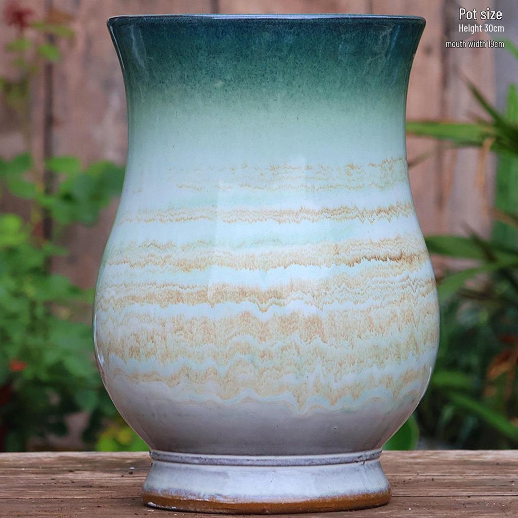 Extra Large Ceramic Pottery Flower Pot for Indoor Green Plants, Coarse Pot Ideal for Monstera and Other Large Plants