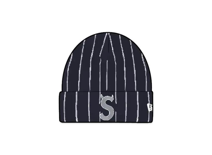 785752 Supreme New Era Devil S Logo Beanie  Stripe One-Size