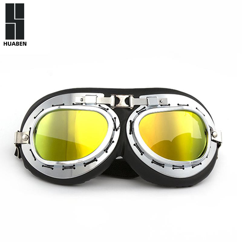 Vintage Harley Silver Frame Karting Goggles Motorcycle Outdoor Sports Riding Glasses Dustproof Windproof Goggles