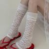 Breathable Comfortable Floral Lace Leg Warmers Retro Style Open Heel Socks Calf Socks  Summer Wear