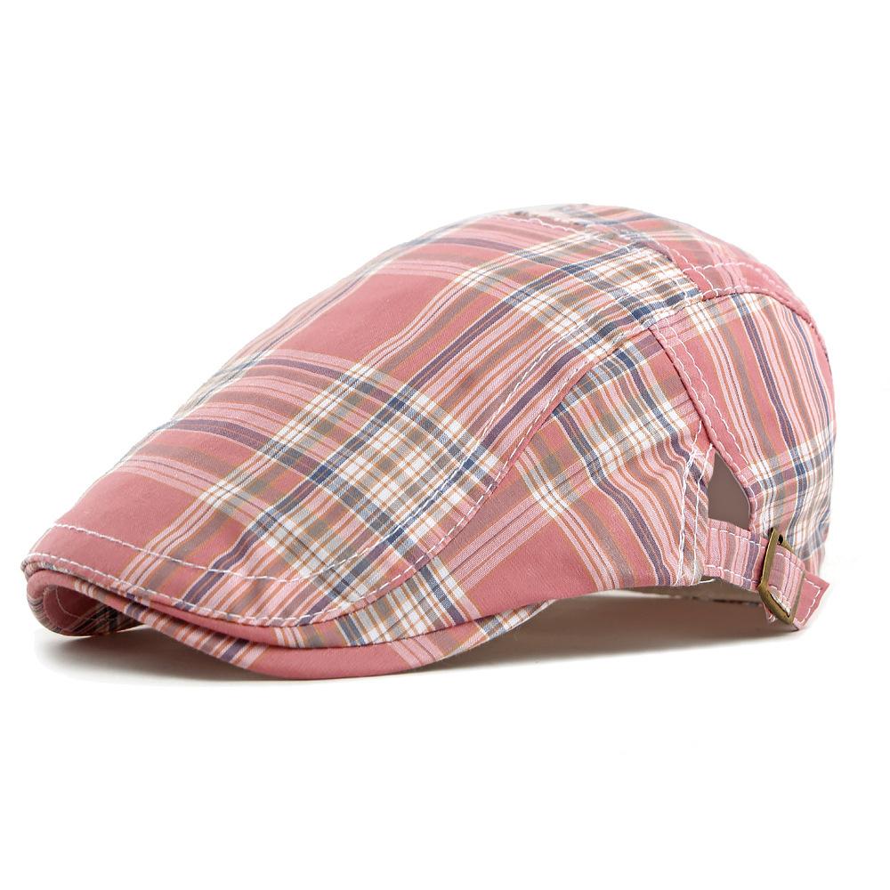 Classic Plaid Beret Women's Spring Summer College Style Peaked Cap Forward Cap