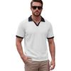 Men’s Short Sleeve Polo Shirt with Collar and Cuffs Lightweight Knitted Casual Top for Everyday Wear